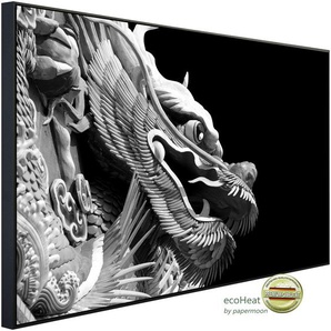 PAPERMOON Infrarotheizung Chinesischer Drache Schwarz & Weiß Heizkörper Gr. B/H/T: 100 cm x 60 cm x 3 cm, 600 W, bunt (kunstmotiv im aluminiumrahmen) Heizkörper