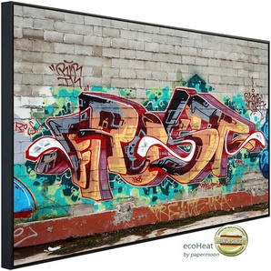 PAPERMOON Infrarotheizung Graffiti Street Art Heizkörper Gr. B/H/T: 100 cm x 60 cm x 3 cm, 600 W, bunt (kunstmotiv im aluminiumrahmen) Heizkörper