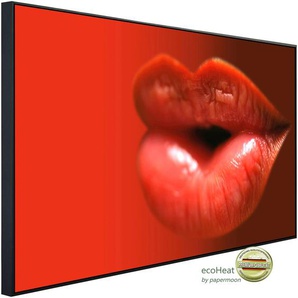 PAPERMOON Infrarotheizung Heiße Lippen Heizkörper Gr. B/H/T: 100 cm x 60 cm x 3 cm, 600 W, bunt (kunstmotiv im aluminiumrahmen) Heizkörper
