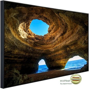 PAPERMOON Infrarotheizung Höhle in der Benagil Algarve Heizkörper Gr. B/H/T: 100 cm x 60 cm x 3 cm, 600 W, bunt (kunstmotiv im aluminiumrahmen) Heizkörper