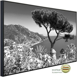 PAPERMOON Infrarotheizung Landschaft schwarz & weiß Heizkörper Gr. B/H/T: 120 cm x 90 cm x 3 cm, 1200 W, bunt (kunstmotiv im aluminiumrahmen) Heizkörper