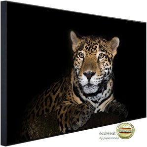 PAPERMOON Infrarotheizung Leopard Heizkörper Gr. B/H/T: 120 cm x 90 cm x 3 cm, 1200 W, bunt (kunstmotiv im aluminiumrahmen) Heizkörper
