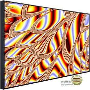 PAPERMOON Infrarotheizung Psychedelischer Regenbogenwirbel Heizkörper sehr angenehme Strahlungswärme Gr. B/H/T: 100 cm x 60 cm x 3 cm, 600 W, bunt (kunstmotiv im aluminiumrahmen) Heizkörper