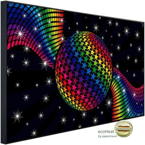 PAPERMOON Infrarotheizung Rainbow Disco Dance Heizkörper sehr angenehme Strahlungswärme Gr. B/H/T: 120 cm x 60 cm x 3 cm, 750 W, bunt (kunstmotiv im aluminiumrahmen) Heizkörper