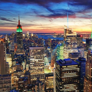 papermoon Vlies- Fototapete Digitaldruck 350 x 260 cm New York at Dusk GLO769559164