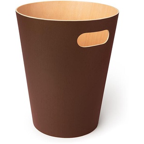 Papierkorb Woodrow Umbra Buchenholzfurnier natur/braun mehrfarbig, Designer Henry Huang, 28 cm