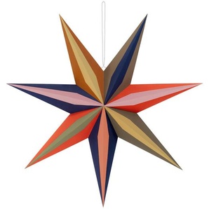 Papierstern mit Beleuchtung bunt mehrfarbig, Designer Remember, 17 cm