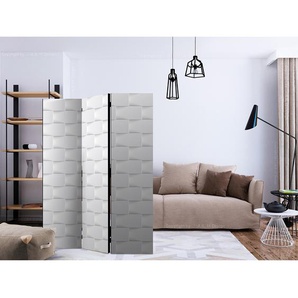 Paravent Abstract Screen Fleece Weiß 135 x 172 x 3cm 3-teilig