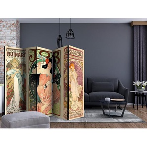 Paravent Alphonse Mucha. Womens Fleece Multicolor 225 x 172 x 3cm