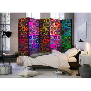 Paravent Colorful Abstract Art Fleece Multicolor 225 x 172 x 3cm 5-teilig
