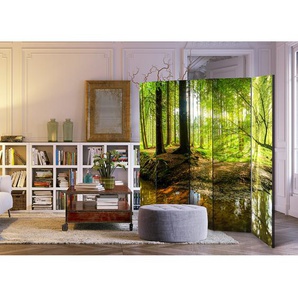 Paravent Forest Lake Fleece Grün 225 x 172 x 3cm 5-teilig