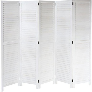 Paravent HHG 637, Raumteiler Trennwand Sichtschutz, Shabby-Look Vintage, 170x205cm weiß