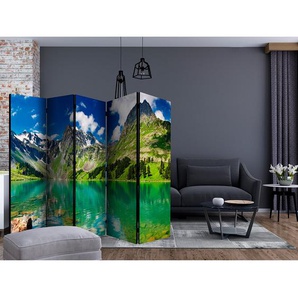 Paravent Mountain Lake Fleece Grün 225 x 172 x 3cm