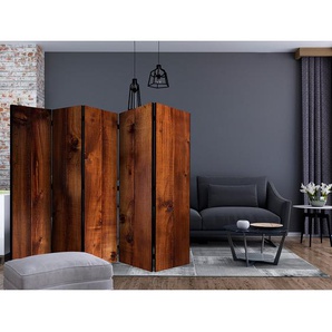 Paravent Pine Board Fleece Braun 225 x 172 x 3cm