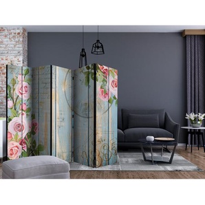 Paravent Vintage Garden Fleece Multicolor 225 x 172 x 3cm