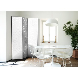 Paravent White waves Fleece Weiß 135 x 172cm 3-teilig