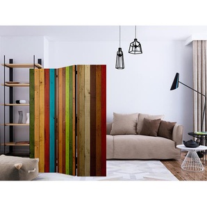 Paravent Wooden Rainbow Fleece Multicolor 135 x 172 x 3cm