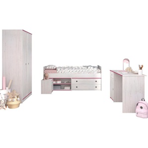 Jugendzimmer-Set PARISOT Smoozy Schlafzimmermöbel-Sets Gr. B/T: 95 cm x 203 cm, B/H: 90 cm x 200 cm, weiß Baby Komplett-Kinderzimmer