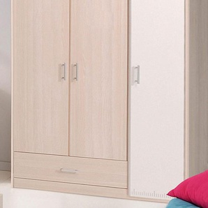 Kleiderschrank PARISOT Charly Schränke Gr. B/H/T: 112 cm x 179 cm x 52 cm, 3-türig, weiß (akaziefarben, weiß) Baby Jugendschrank Kinderkleiderschrank Kinderschrank Kleiderschrank Kinderschränke Schränke