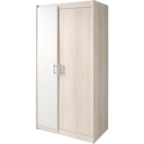 Kleiderschrank PARISOT Charly Schränke Gr. B/H/T: 85 cm x 179 cm x 52 cm, 3-türig, weiß (akaziefarben, weiß) Baby Jugendschrank Kinderkleiderschrank Kinderschrank Kleiderschrank Kinderschränke Schränke