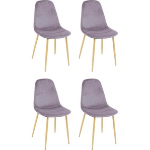 Paroli Polsterstuhl Skadi (Set, 4 St), (2 oder 4 Stück), mit Veloursbezug und in 2 Gestellfarben