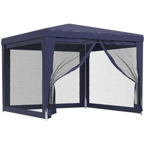 Partyzelt mit 4 Mesh-Seitenwänden Blau 3x3 m HDPE vidaXL
