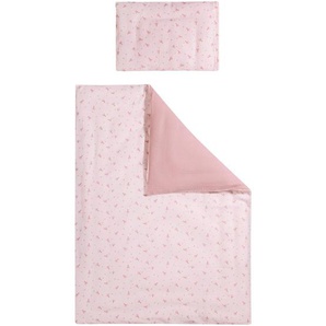 Patinio Kinderbettwäsche Musselin Flora, Rosa, Textil, Blume, 100x135 cm, Textiles Vertrauen - Oeko-Tex®, pflegeleicht, atmungsaktiv, hautfreundlich,