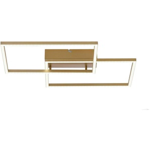 Paul Neuhaus LED-Deckenleuchte, 2-flammig, messing-matt mit Fernbedienung ¦ gold ¦ Maße (cm): B: 42 H: 7 T: 50,4