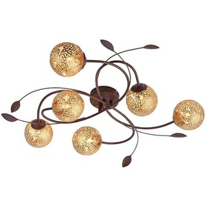 Paul Neuhaus Deckenleuchte Greta , Rost , Metall , Kugel,Kugel , 65x18 cm , Lampen & Leuchten, Innenbeleuchtung, Deckenleuchten