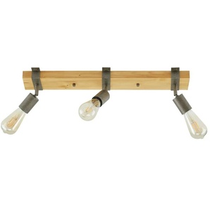 Paul Neuhaus Deckenstrahler  3-flammig  Kiefernholz/Metall   ¦ holzfarben ¦ Maße (cm): B: 14,5 H: 15