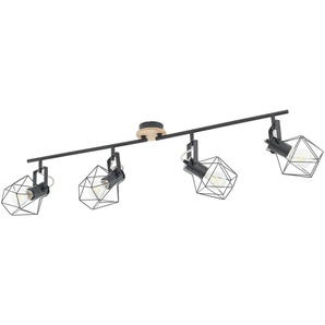 Paul Neuhaus Deckenstrahler  4-flammig  Rubber Wood / Drahtgestell   ¦ holzfarben ¦ Maße (cm): B: 110 H: 30,5 T: 109.0