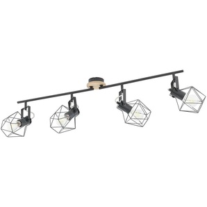 Paul Neuhaus Deckenstrahler  4-flammig  Rubber Wood / Drahtgestell   ¦ holzfarben ¦ Maße (cm): B: 110 H: 30,5 T: 109.0