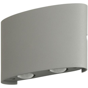 Paul Neuhaus LED-Aussenwandleuchte,4-flammig, silberfarben ¦ silber ¦ Maße (cm): B: 13 H: 8 T: 4