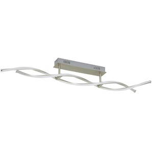 Paul Neuhaus LED-Deckenleuchte 2-flammig geschwungen Nickel-matt - silber - Materialmix - 110 cm - 15,5 cm - cm 8,0 | Möbel Kraft