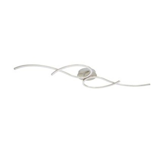 Paul Neuhaus LED-Deckenleuchte 2-flammig Nickel-matt geschwungen - silber - Materialmix - 128 cm - 9 cm - cm 38,0 | Möbel Kraft