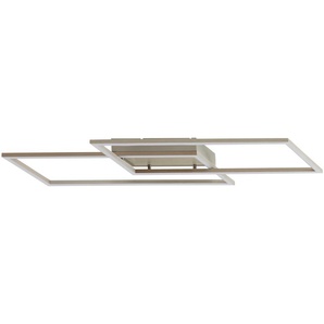 Paul Neuhaus LED-Deckenleuchte  2-flammig  Nickel-matt   ¦ silber ¦ Maße (cm): B: 83,6 H: 6,8 T: 24.2