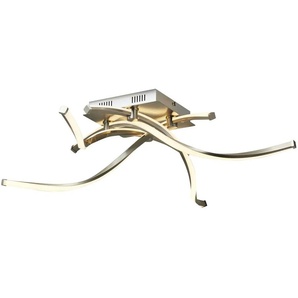 Paul Neuhaus LED-Deckenleuchte 4-flammig Arme geschwungen - silber - Materialmix - 78 cm - 17 cm - cm 78,0 | Möbel Kraft