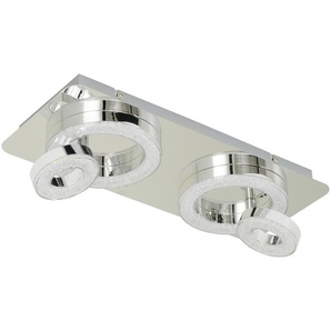 Paul Neuhaus LED-Deckenleuchte  4-flammig  Kristall-optik   ¦ silber ¦ Maße (cm): B: 40 H: 13 T: 17.0
