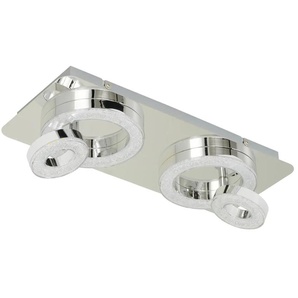 Paul Neuhaus LED-Deckenleuchte  4-flammig  Kristall-optik   ¦ silber ¦ Maße (cm): B: 40 H: 13 T: 17.0