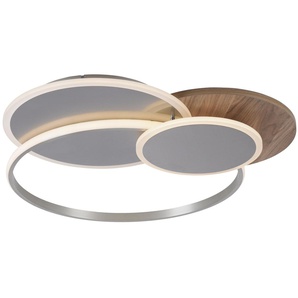 PAUL NEUHAUS LED-Deckenleuchte 8329-79 Silber-Holzdekor, 50 W, 6000 lm, CCT 8328-79