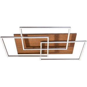 Paul Neuhaus Led-Deckenleuchte Palma, Holz, Metall, Kunststoff, Holzoptik,Holzoptik, rechteckig,rechteckig, 82 cm, Farbtemperaturwechsler, Lampen & Leuchten, Innenbeleuchtung, Deckenleuchten