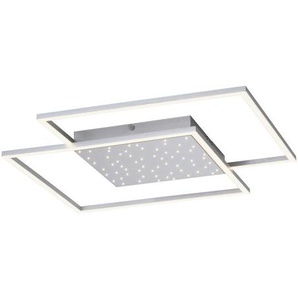 Paul Neuhaus Led-Deckenleuchte Yuki, Grau, Metall, quadratisch,quadratisch, E,E, 67x5 cm, Sternenhimmel, getrennt schaltbar, Lampen & Leuchten, Innenbeleuchtung, Deckenleuchten