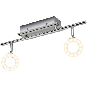 Paul Neuhaus LED- Deckenstrahler  2-flammig  IP44   ¦ silber ¦ Maße (cm): B: 55 H: 19 T: 18.0