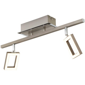 Paul Neuhaus LED-Deckenstrahler mit 2 quadratischen Spots   ¦ silber ¦ Maße (cm): B: 45,4 H: 19,3 T: 7.5