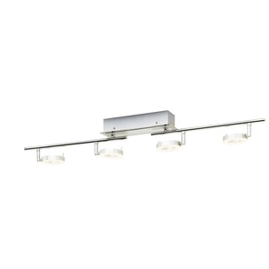 Paul Neuhaus LED-Deckenstrahler mit 4 ringförmigen Spots   ¦ silber ¦ Maße (cm): B: 94 H: 21 T: 74.0