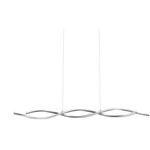 Paul Neuhaus LED-Pendelleuchte 2-flammig gedreht - silber - Materialmix - 110 cm - 120 cm - cm 8,0 | Möbel Kraft