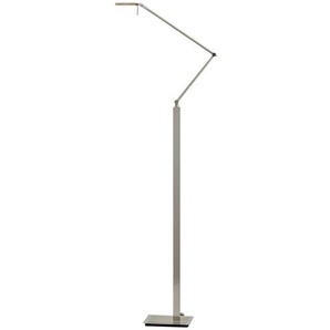 Paul Neuhaus LED- Stehleuchte, 1- flammig, nickel matt, Kopf eckig - silber - Materialmix - 65 cm - 166 cm - 16 cm | Möbel Kraft