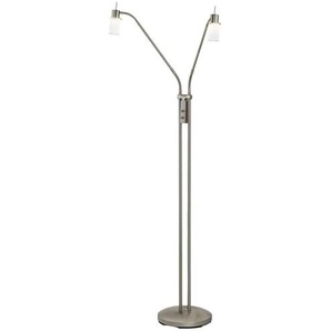 Paul Neuhaus LED- Stehleuchte 2-flammig nickel matt - silber - Materialmix - 161 cm | Möbel Kraft