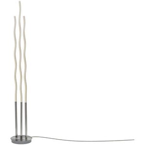 Paul Neuhaus LED-Stehleuchte, 3-flammig, Nickel matt - silber - Materialmix - 150 cm - [24.0] | Möbel Kraft