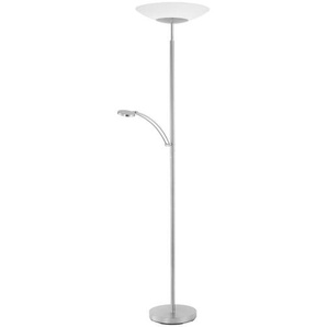 Paul Neuhaus Led-Stehleuchte Alfred, Silber, Metall, Kunststoff, Glas, Uni,Uni, 50x181 cm, drehbar, Lesearm, Stellfuß, Lampen & Leuchten, Innenbeleuchtung, Stehlampen, Stehlampen Mit Leselampe